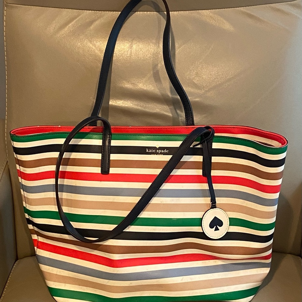 ♠️ Kate Spade Tanya Leather Multi-Colored Tote